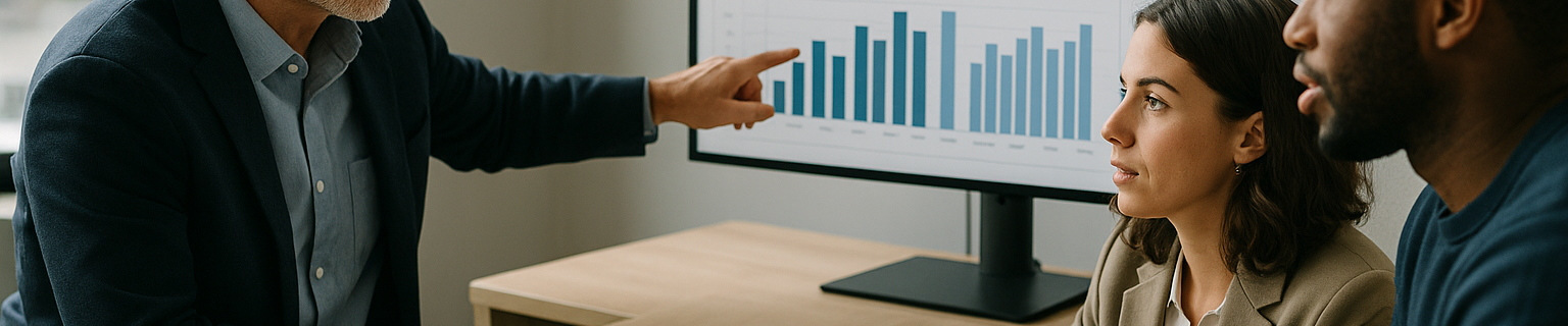 Business team reviewing a live analytics dashboard illustrating digitale innovation and data-driven automation